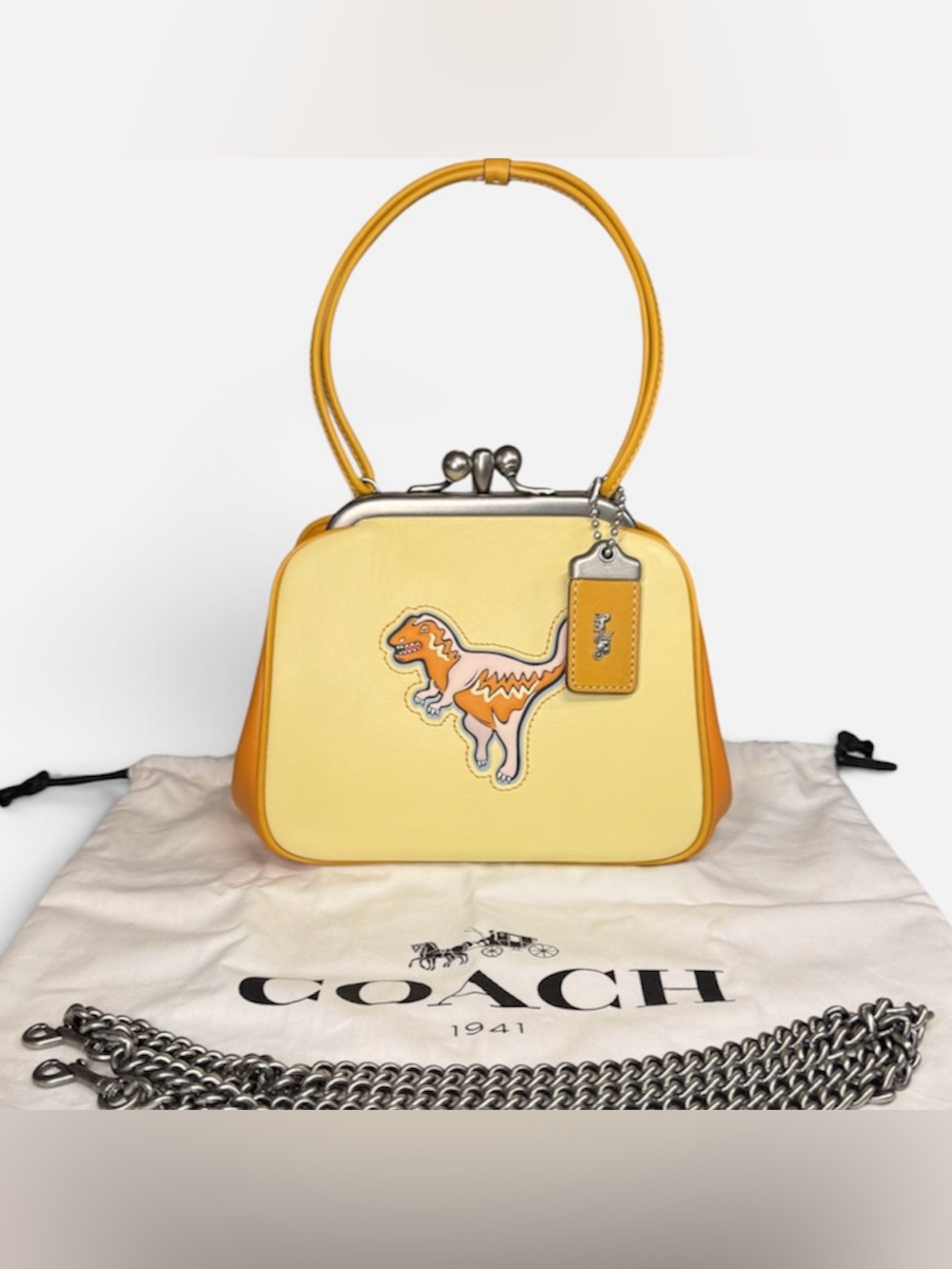 Coach Kisslock Frame Bag w/ Embossed Rexy in Yellow - Style No. 11025 | 12 of 40